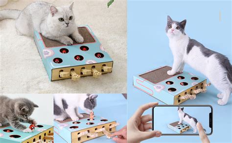 3 In 1 Corrugated Cardboard Cat Scratcher Cat Scratch Pad With Whack A