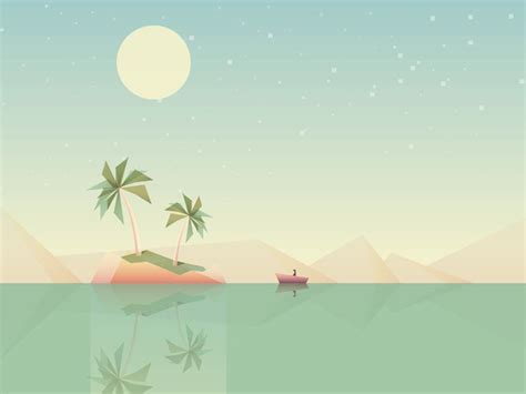 Minimalistic Low Poly Style Summer Wallpaper Summer Wallpaper