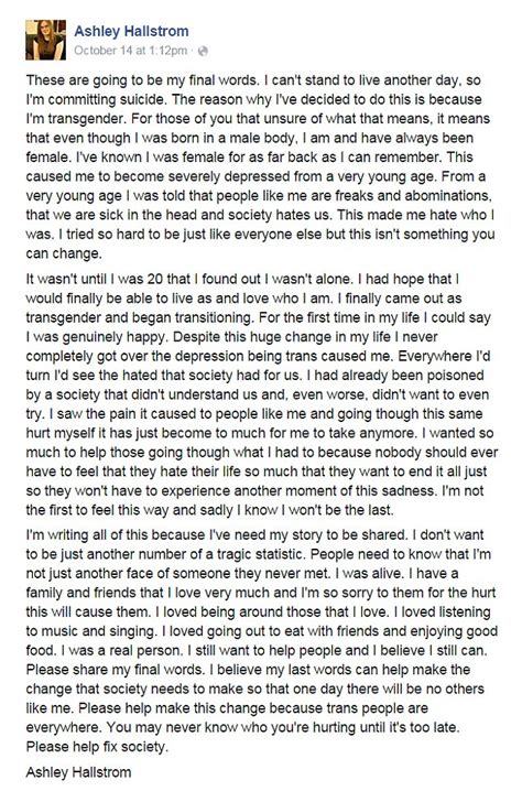 Transgender Utah Womans Heartbreaking Facebook Post Before She Killed
