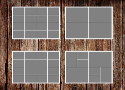 Photo Collage Template 85 X 11 Template Pack No3 Etsy Ireland