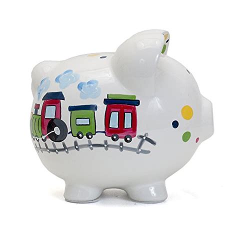 Child To Cherish Ceramic Piggy Bank For Boys Train Pricepulse