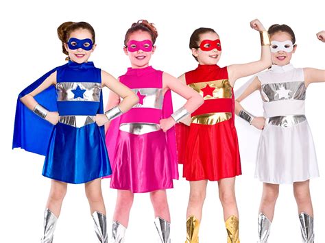 Superhero Outfit Girls Fancy Dress Super Hero Costume 5