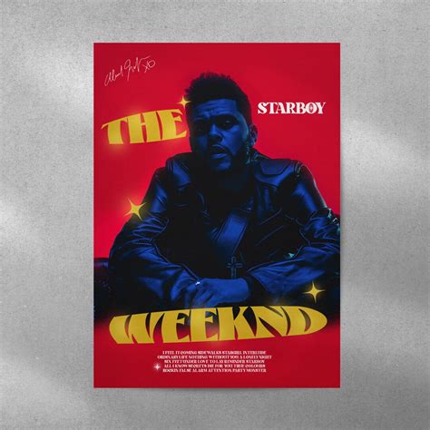 The Weeknd Starboy Album Poster Digital Download Music Etsy