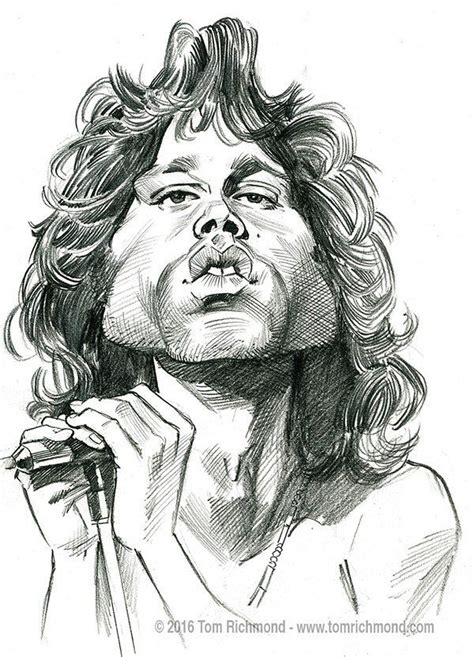 Jim Morrison By Tom Richmond Caricature Caricature Drawing