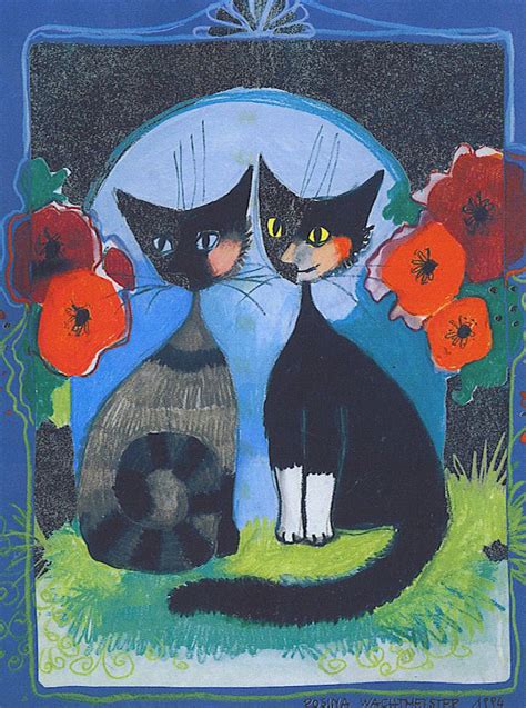 Two Cats Par Rosina Wachtmeister Easy Canvas Painting Painting
