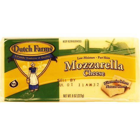 Mozzarella is a traditionally southern italian cheese made from italian buffalo's milk by the pasta filata method. Dutch Farms mozzarella cheese, low-moisture, part-skim 8oz ...