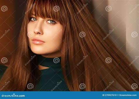 hairstyle beauty and hair care beautiful woman with long healthy hair brunette model wearing