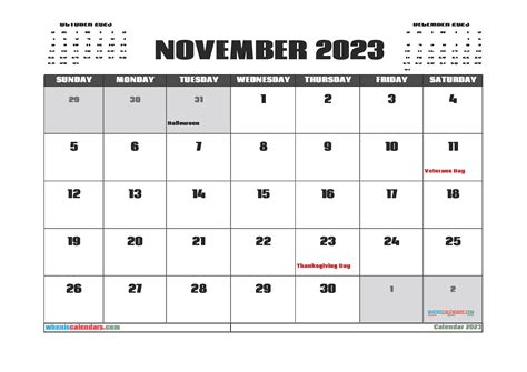 Download Blank Calendar Template 2023 November 10n23101
