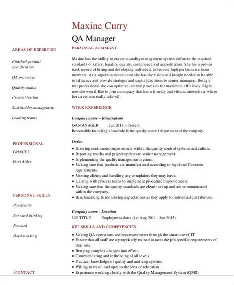 Use these resume examples to build your own resume using online resume builder by hiration. FREE 9+ Sample Quality Assurance Resume Templates in MS ...