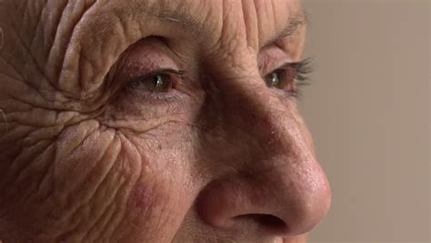 Eyes Of Elderly Woman With Wrinkles Smiling Stock Footage Video