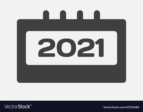 Icon Calendar Year 2021 Of The Year Royalty Free Vector