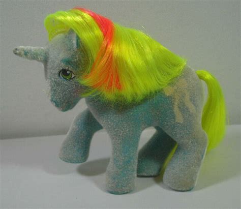 My Little Pony Mlp So Soft Ponies G1 Ribbon Vintage 1986 Blue Flocked