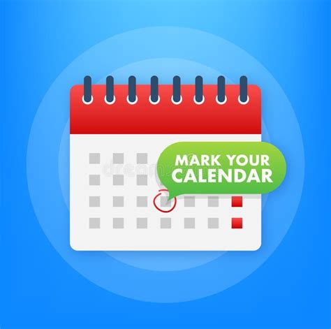 Mark Your Calendar For Landing Page Design Calendar Reminder Stock