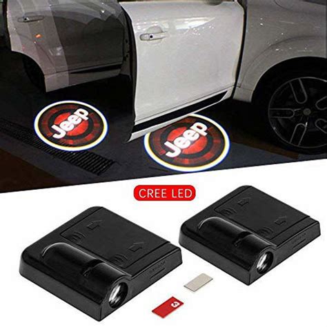 Getuscart 2pcs Car Door Lights Logo Projector Fit Jeepwireless Car