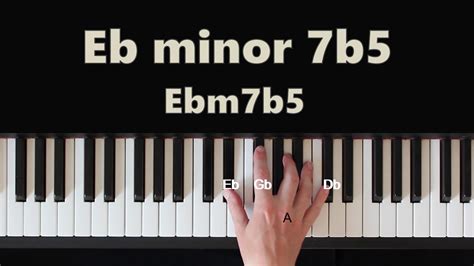How To Play Eb Minor 7 Flat 5 Ebm7b5 Chord On Piano Youtube