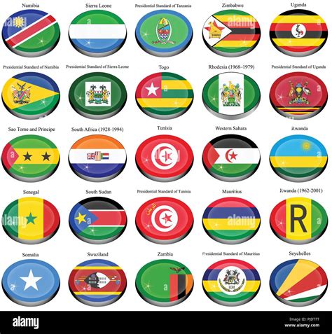 Set Of Icons Flags Of The Africa Stock Vector Image And Art Alamy
