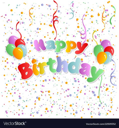 Happy Birthday The Colored Inscription With Vector Image