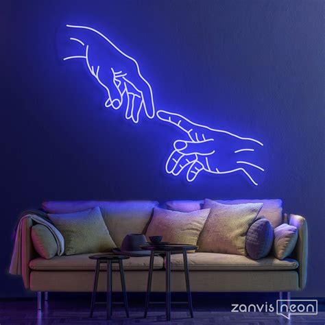 Signs Hand Of God Neon Sign Light Office Living Room Interior Design