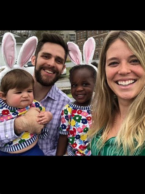 Thomas Rhett And Wife Lauren With Their Adopted Daughter And Their Biological Daughter Thomas