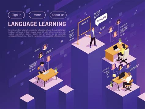 Language Learning Isometric Website 3384945 Vector Art At Vecteezy