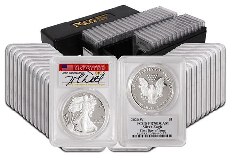 1986 2020 American Silver Eagle Collection Pcgs Pr70 Signed By John