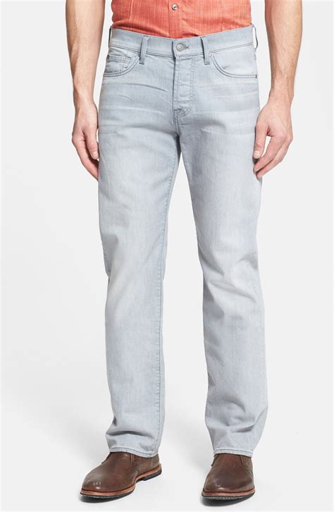 7 For All Mankind Standard Straight Leg Jeans Clean Grey Nordstrom
