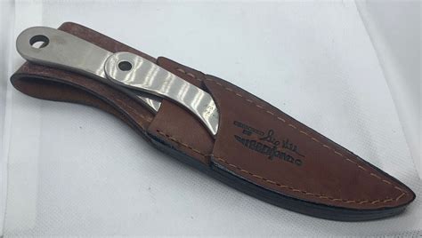 Set Of 2 Vintage Gil Hibben Throwing Knives W Leather Sheath 85” 65