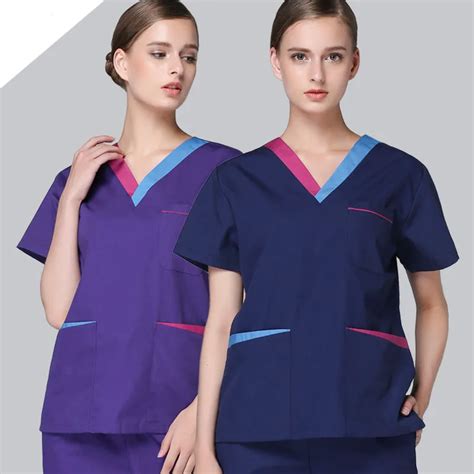 Women And Men Medical Uniforms Nursing Scrubs Sets Clothes Short Sleeve