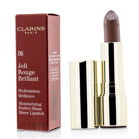 clarins joli rouge brillant moisturizing perfect shine sheer lipstick 06 fig the beauty