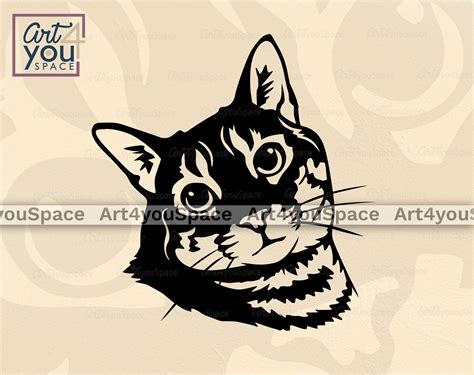 Buy Tabby Cat Svg File For Cricut Clipart Cute Pet Face Png Online In