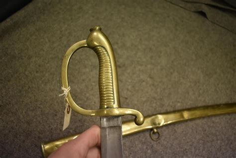 A 19th Century Infantry Short Sword 66cm Curved Blade Cast Brass Hilt