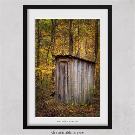 Rustic Autumn Outhouse Canvas Bathroom Wall Art Print Natures Vista