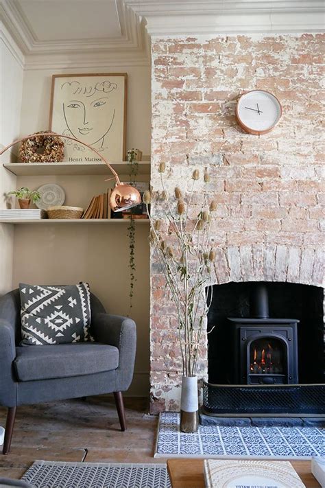 Exposed Brick Fireplace Brick Living Room Log Burner Living Room