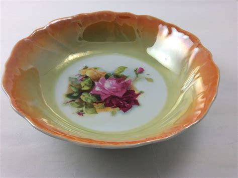 Antique Bavaria Rcw Porcelain Luster China Bowl With Roses Ebay China Bowl White Bowls