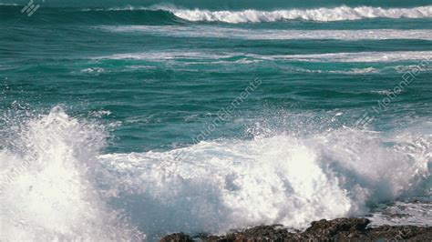 Ocean Waves Breaking On Shore Stock Video Footage 9088067