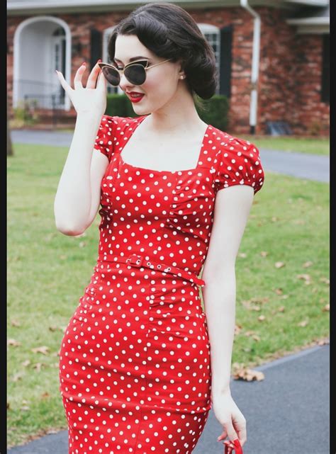 Celebrity Red With White Dots Rockabilly Rebels Clothing