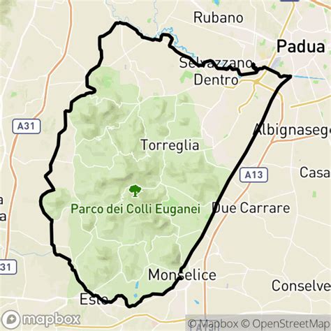 Colli Euganei Mappa Percorso Ciclabile Bici Mountain Bike
