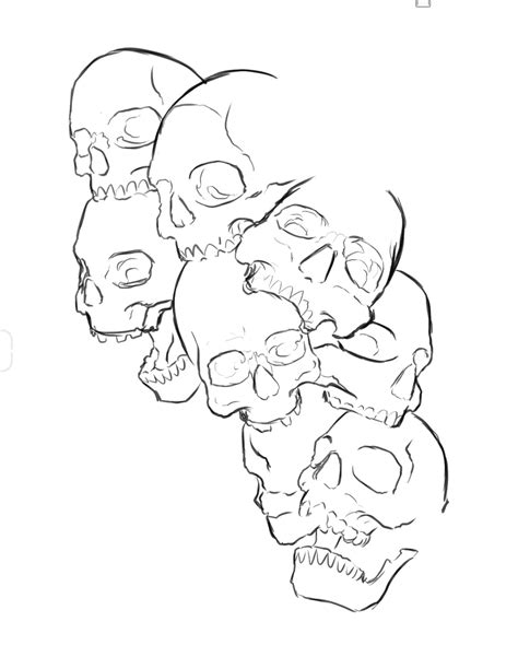 Skull Pile For A Tattoo Im Working On Rdrawing