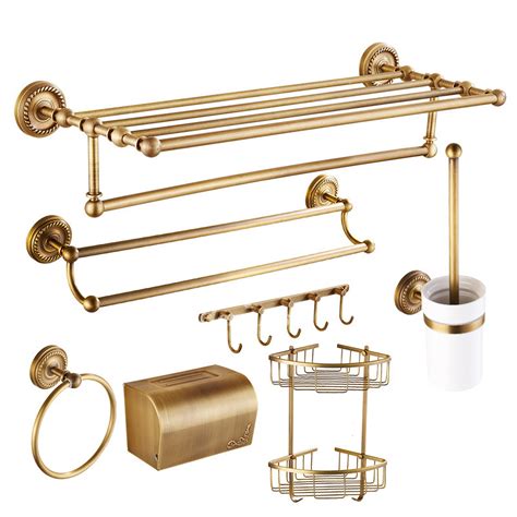 Myt 4 Piece Modern Gold Ceramic Bathroom Accessory Set