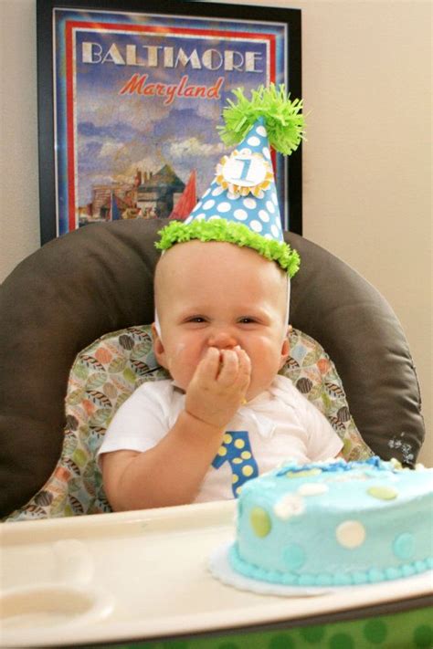 Boy Blue Polka Dot Party Hat Personalized Baby Toddler Smash Etsy