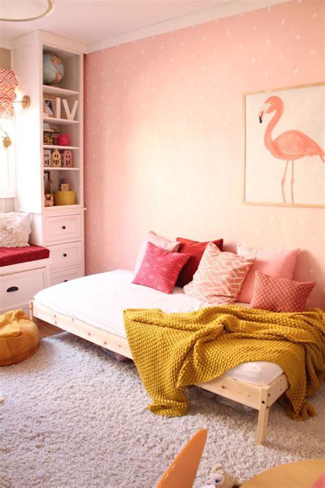 Daybeds can really work for kids of any age, starting with a toddler daybed. Girls' Room - A Modern Pink Nursery | A New Daybed ...