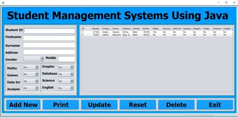 Student Management System Project In Java With Source Code