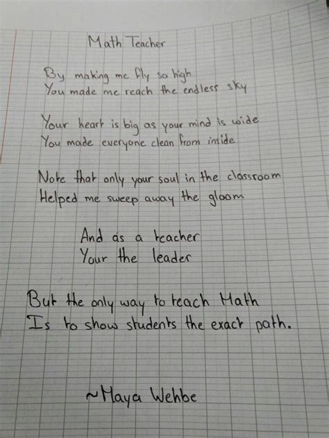 Teachers Day Poem For Maths Teacher Andre