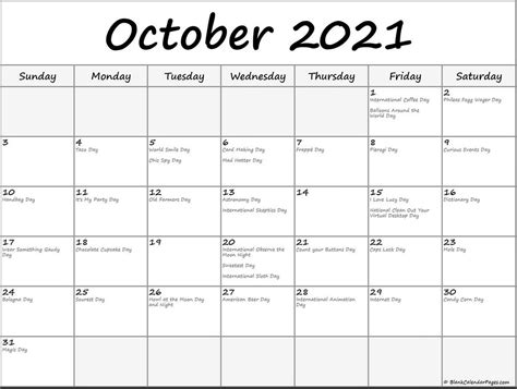 Calendar October 2021 Malaysia Printable Calendar 2023