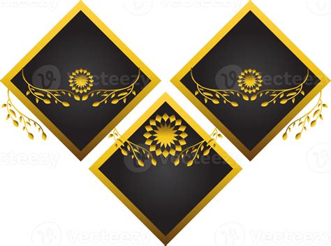 Luxurious Floral Gold Design Ornament 15130447 Png