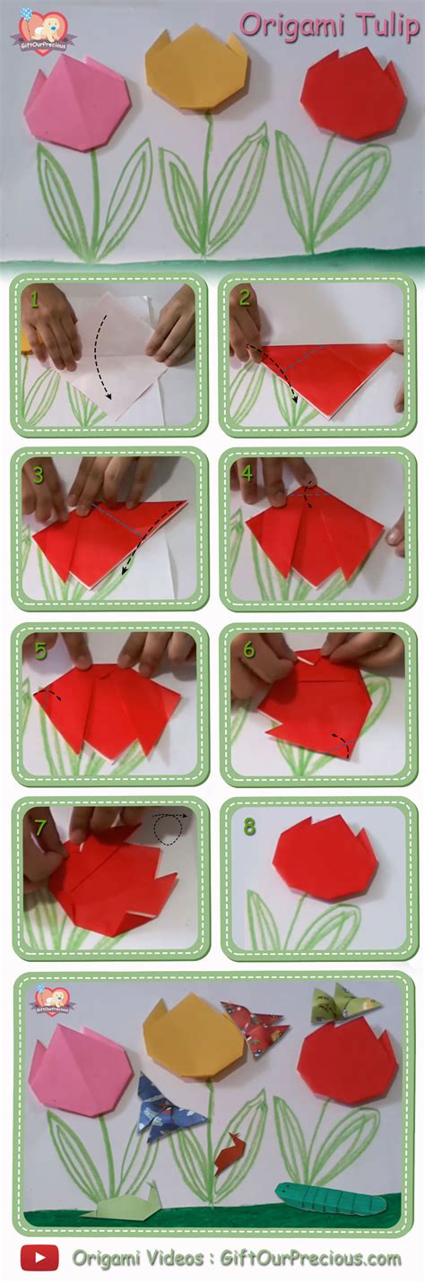 Origami Tulip Flowers Step by Step Instruction - Gift Our ...