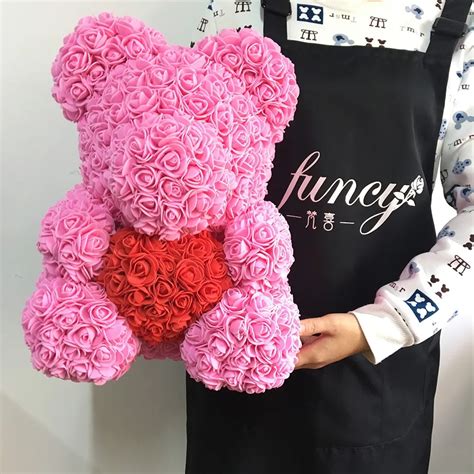 Luxury T Rose Bear Valentine T Items 2019 40cm Foam Rose Teddy Bear Buy Rose Teddy Bear