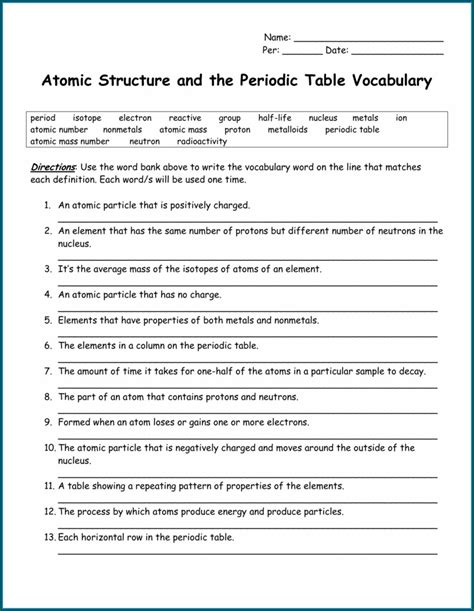 Atomic Theory Timeline Worksheet Answers Printable Word Searches