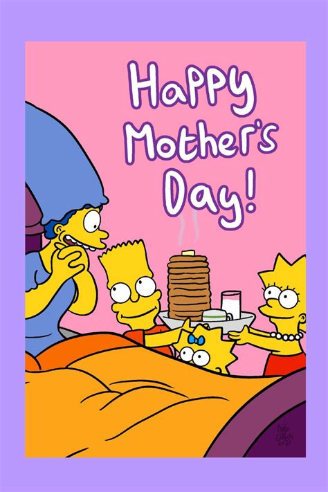 The Simpsons Inspired Happy Mothers Day Card Marge Bart Etsy