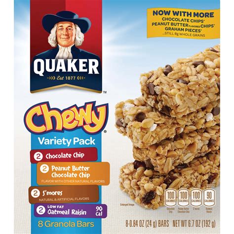 Quaker Foods Chewy Granola Bars Variety Pack Oz Bx Assorted